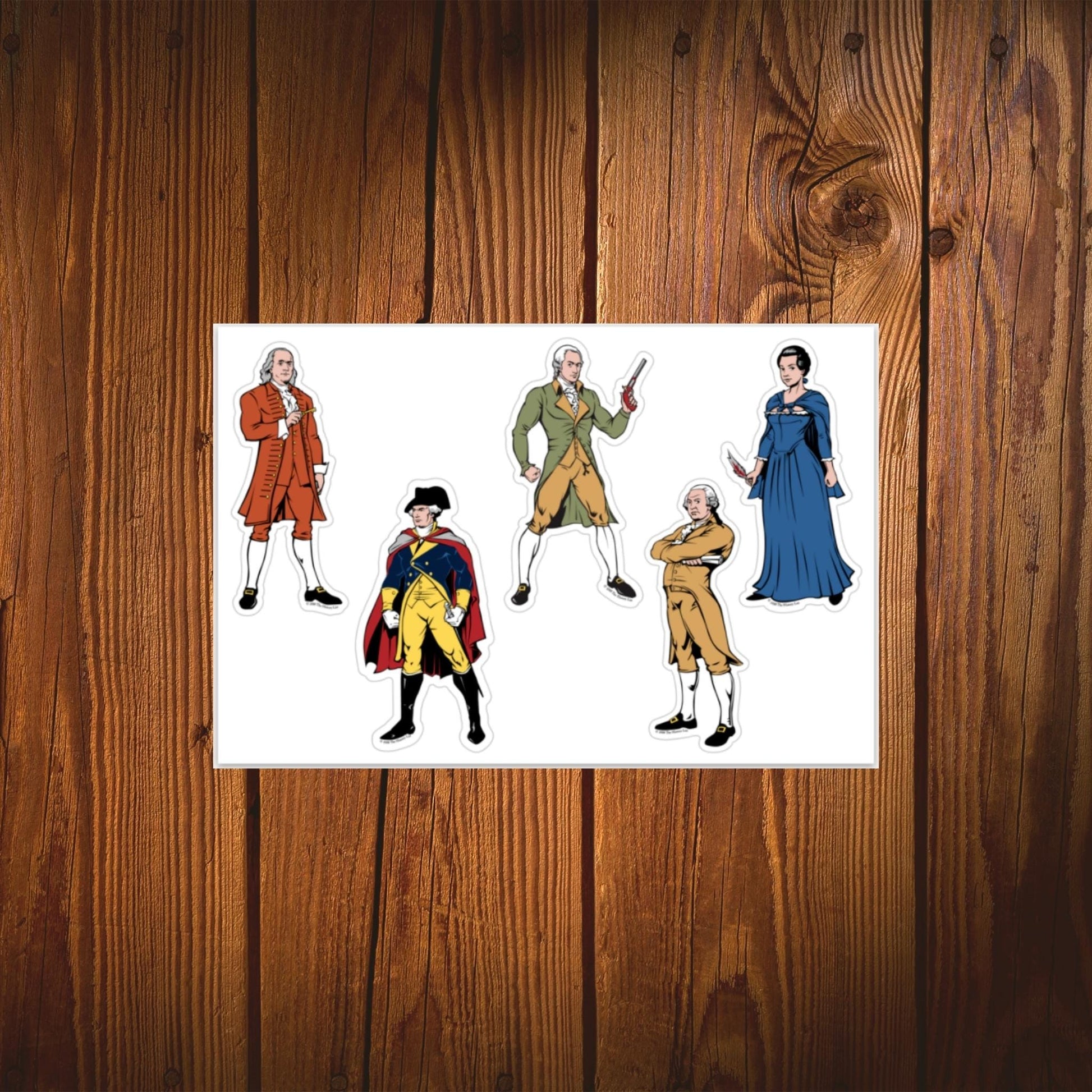 "Revolutionary Superheroes" with George Washington Sticker sheet from the history list store