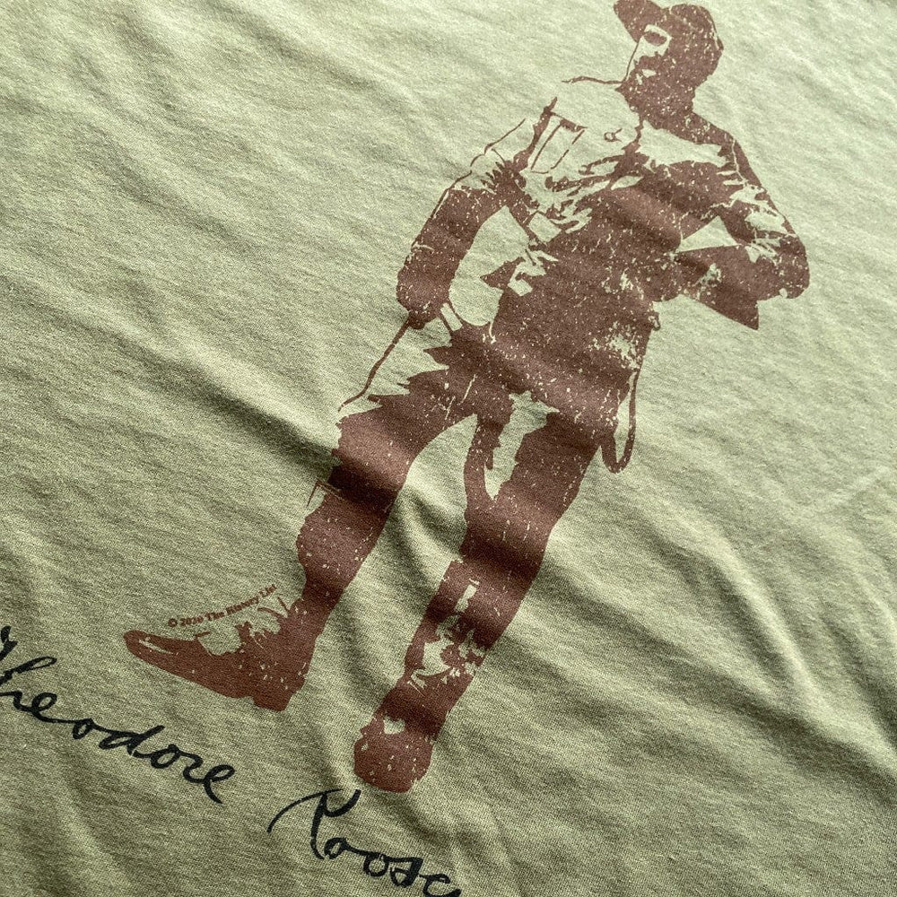 Close-up Military Green Theodore Roosevelt "Signature Series" Shirt from the History List Store