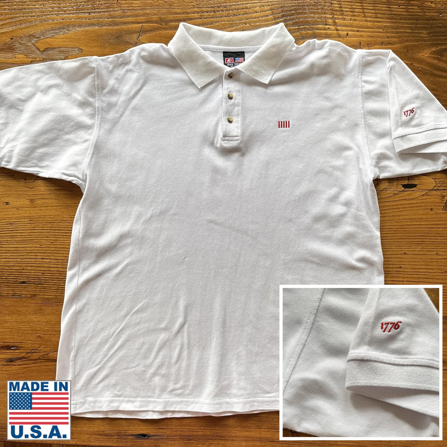 "Sons of Liberty" 1776 Polo shirt — White — Only one in 2XL