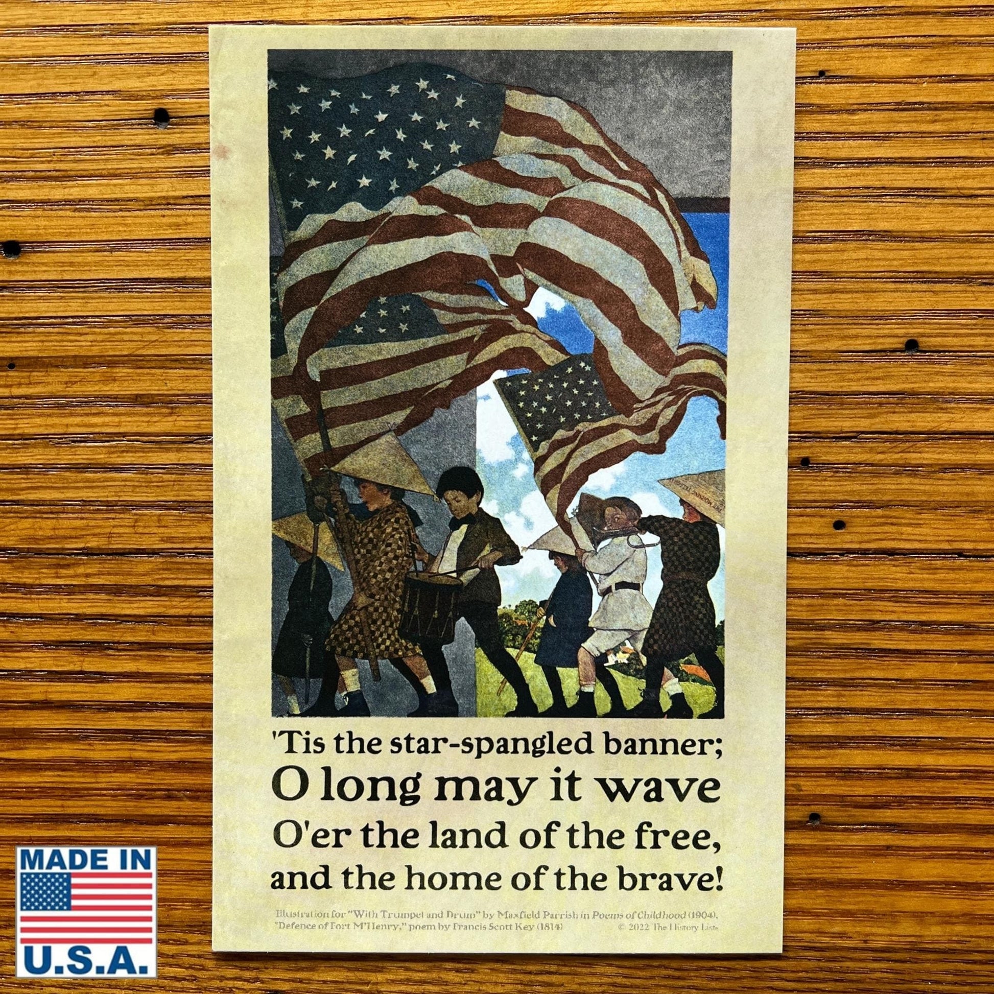 Front of Star-Spangled Banner Illustration and Verse - Card from The History List Store