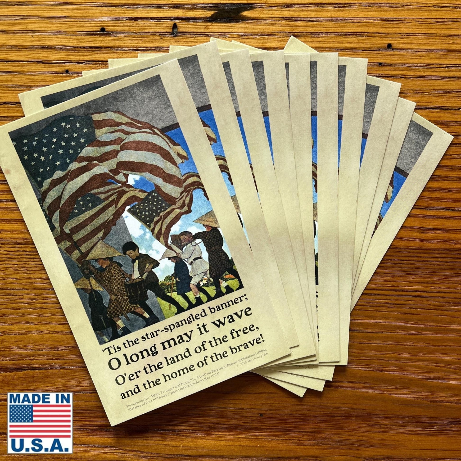 Stack of Star-Spangled Banner Illustration and Verse - Card from The History List Store