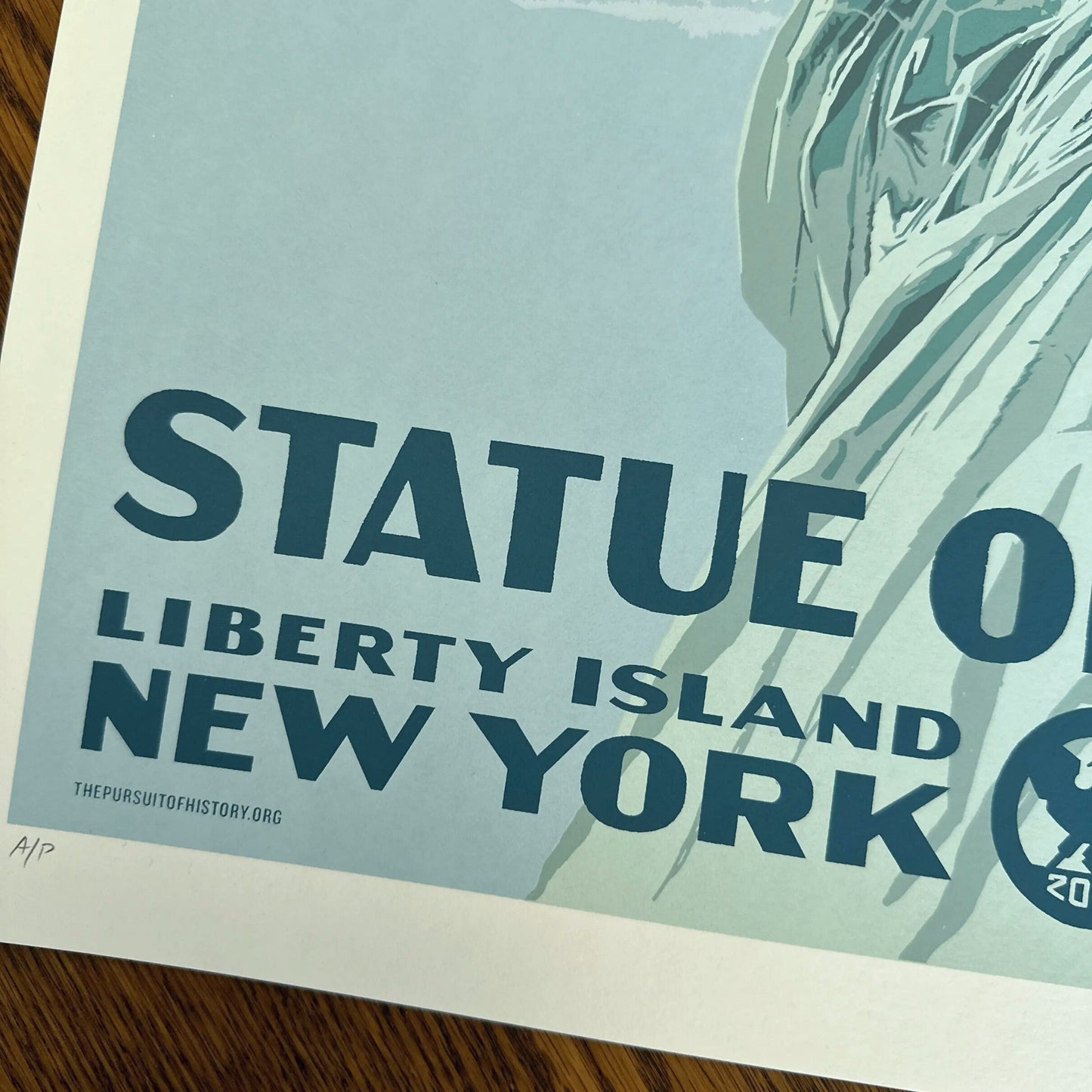 Close-up of Statue of Liberty limited edition print  — Signed and numbered — Only 200 printed from The History List store