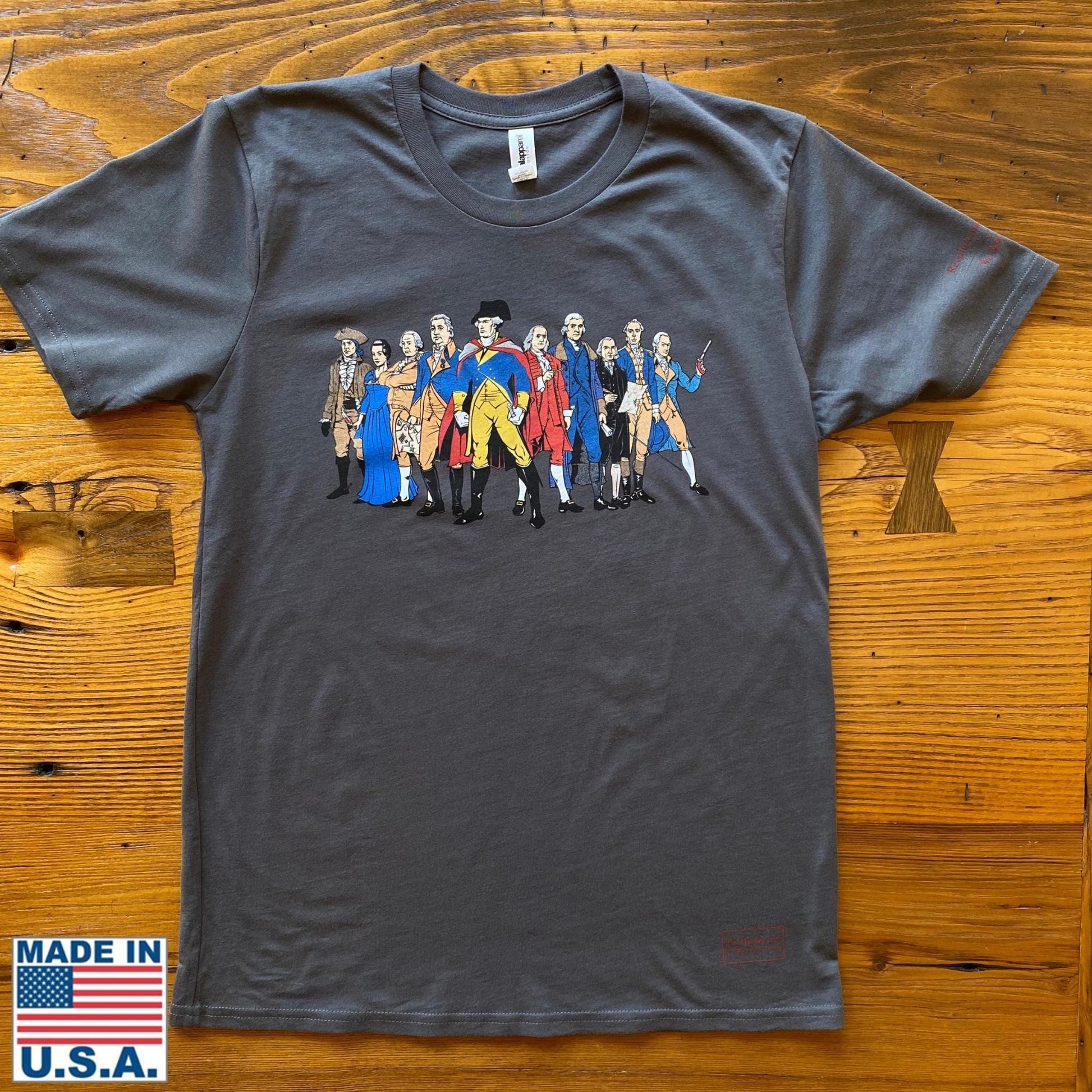 Ten "Revolutionary Superheroes" T-Shirt in Dark grey from The History List store
