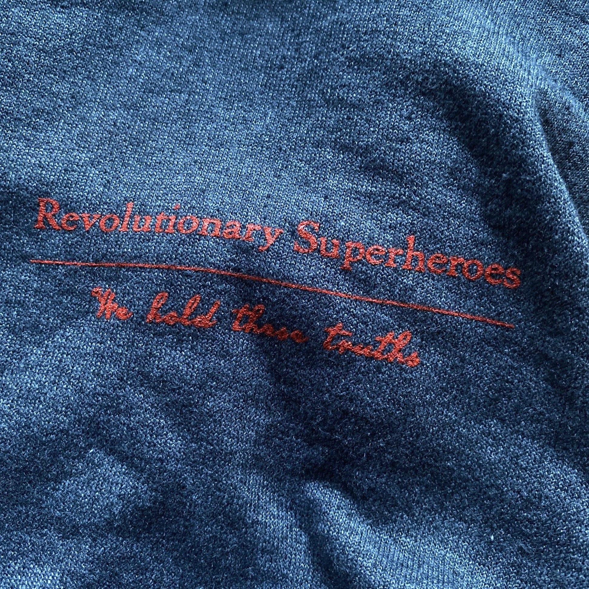 Sleeve Print on Charcoal Ten "Revolutionary Superheroes" Hoodie and crewneck sweatshirt from the History List Store