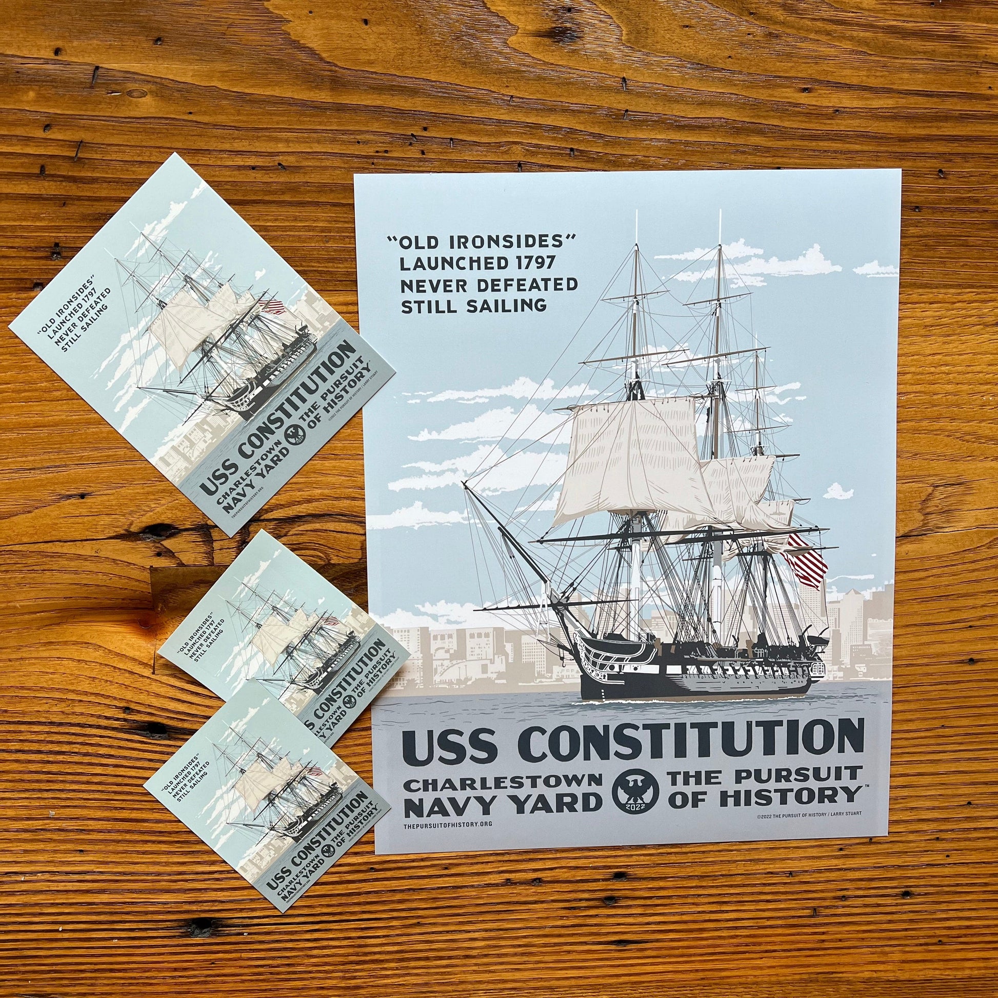 Commercial prints of the USS Constitution as a Small poster from The History List store
