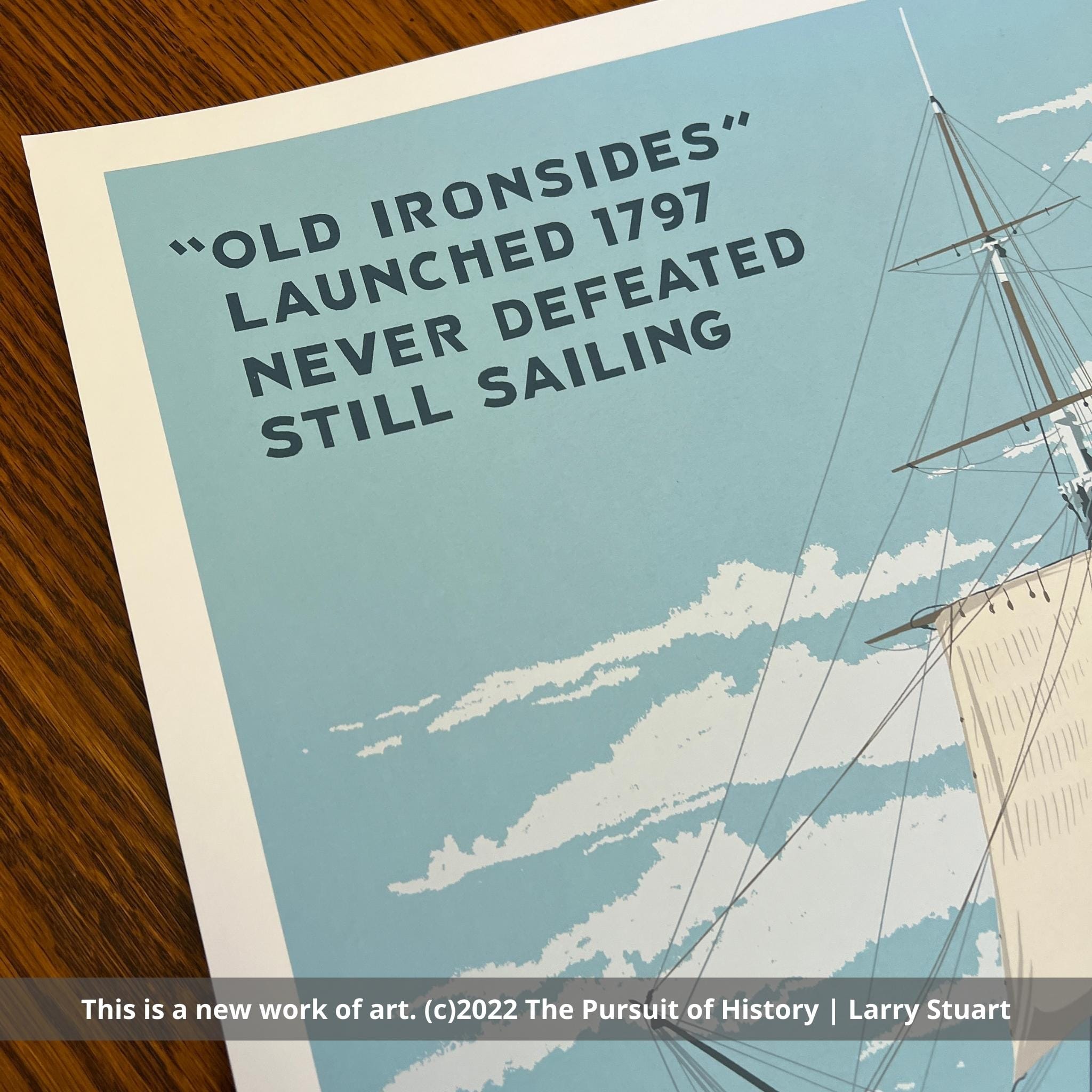 Close-up text Print | USS Constitution limited edition print — Signed and numbered — Only 200 printed from the History List Store