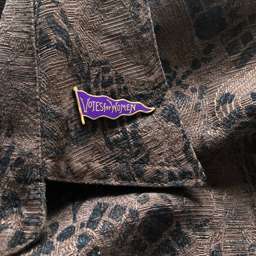 "Votes for Women" Pin when worn - from The History List Store 