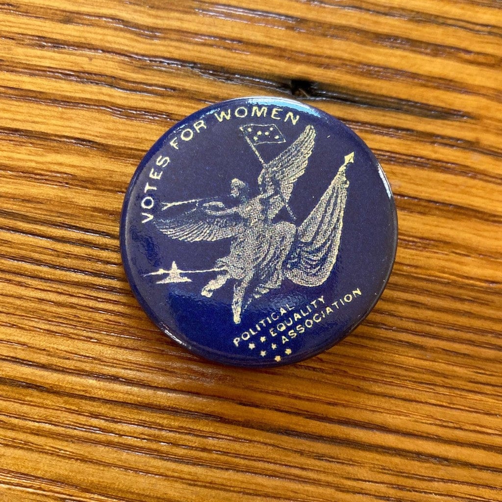 "Votes for Women" Button pin - Political Equality Association - Blue from The History List Store