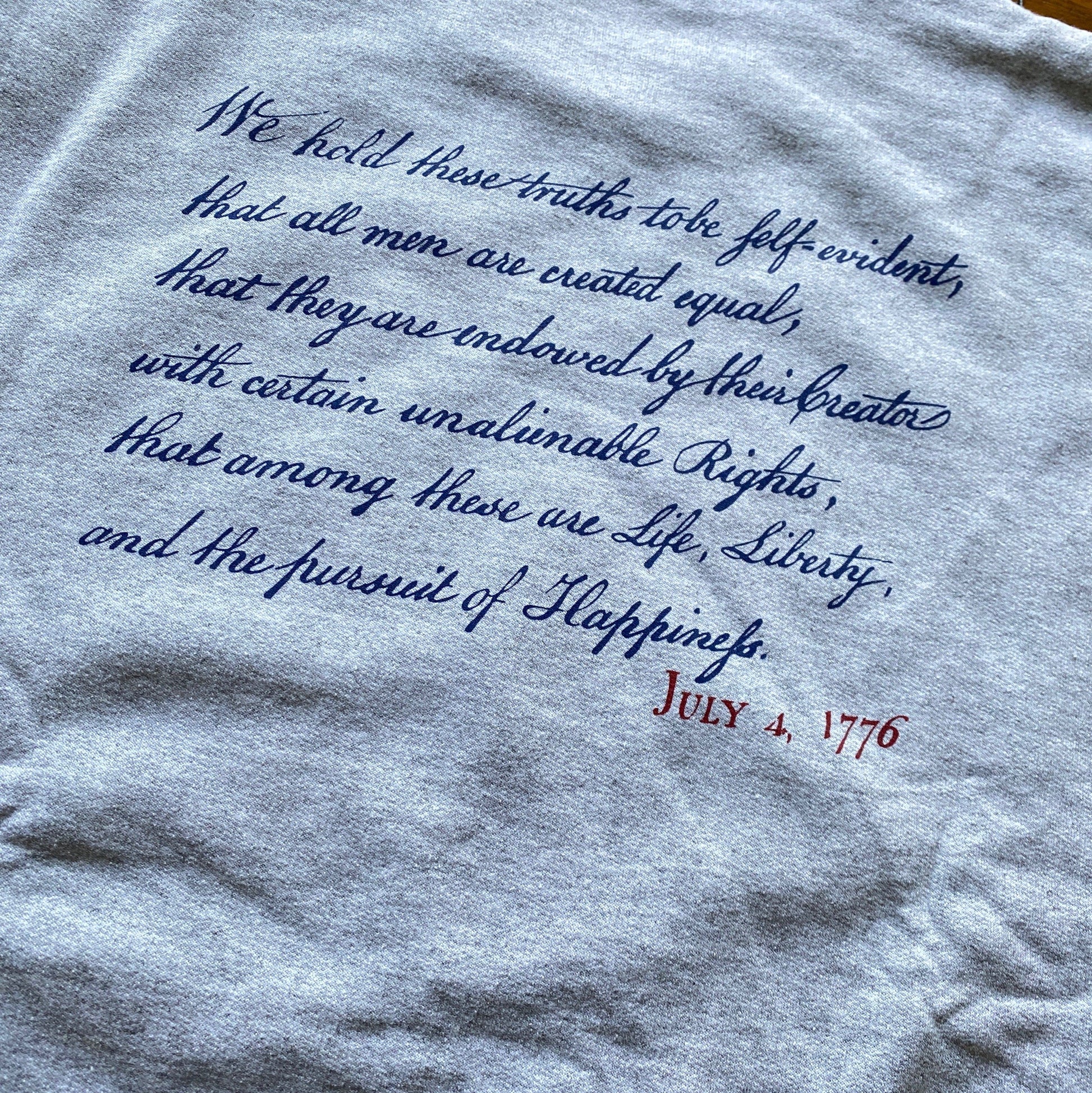 1776 we hold these truths sweatshirt back close-up from the History list store