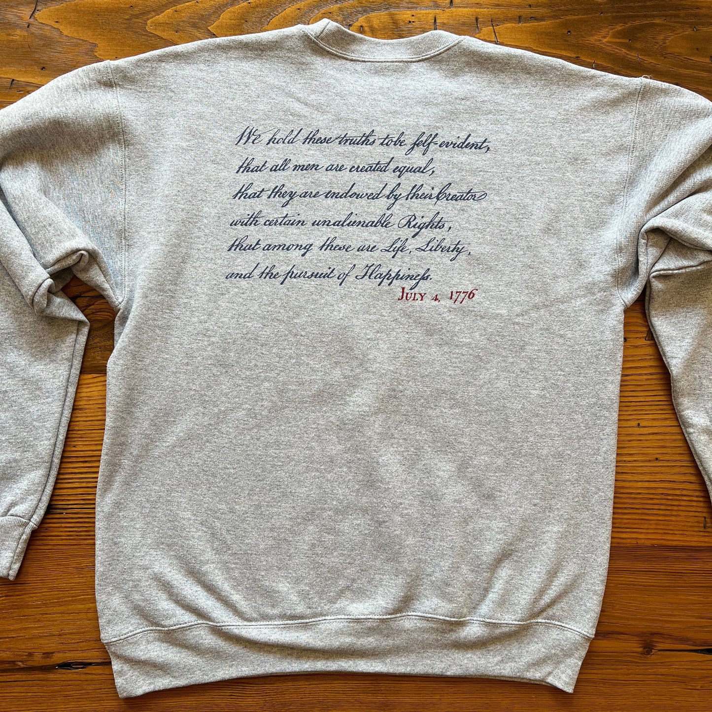 Back of "1776 with Our Nation's First Flag" Crewneck sweatshirt from The History List store