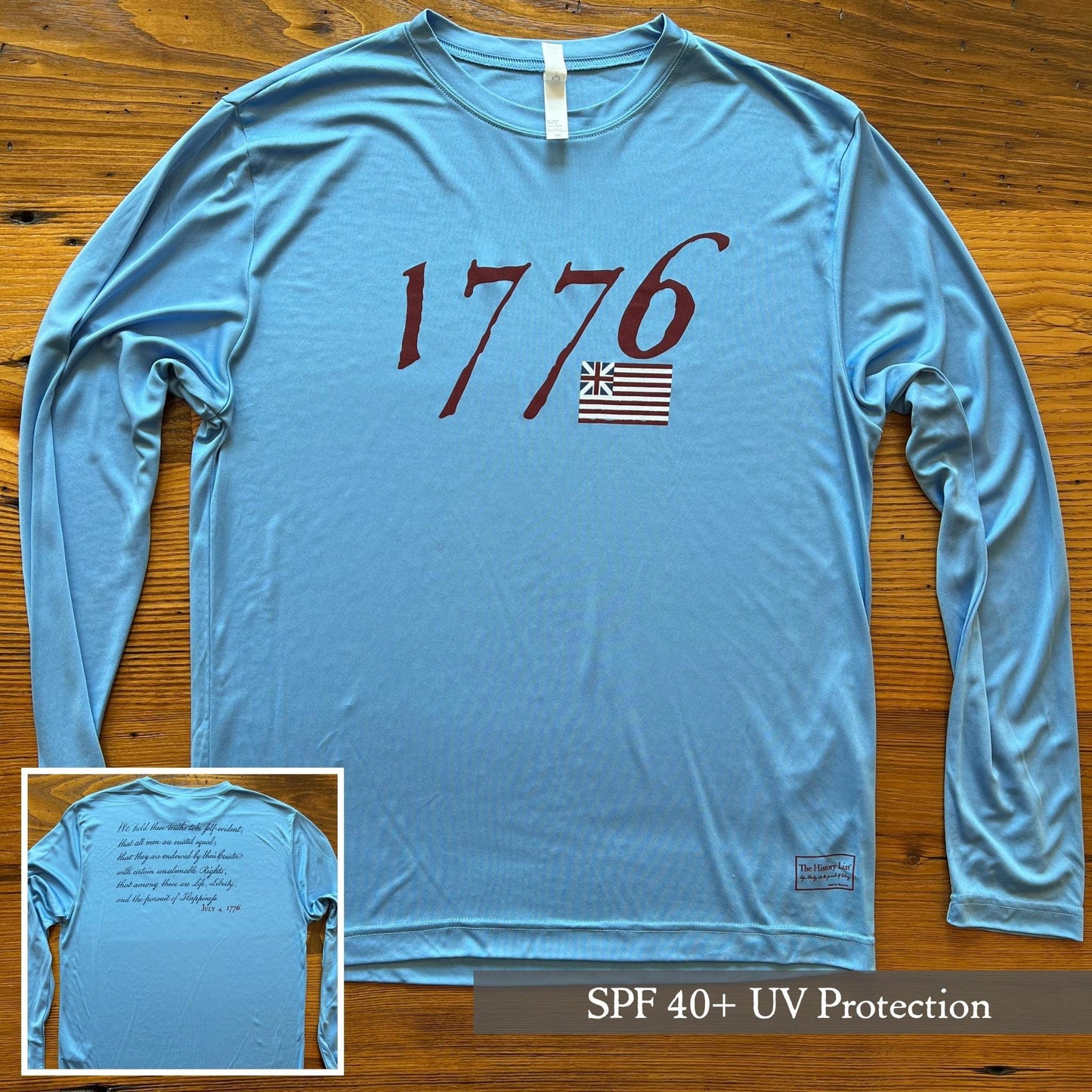 "We hold these truths - July 4, 1776” on moisture-wicking 100% polyester interlock with SPF 40+ UV protection - Long-sleeved from The History List store