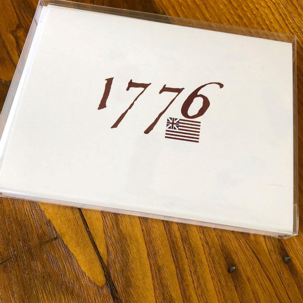 "1776” Note cards with envelopes - Set of 6 from The History List Store