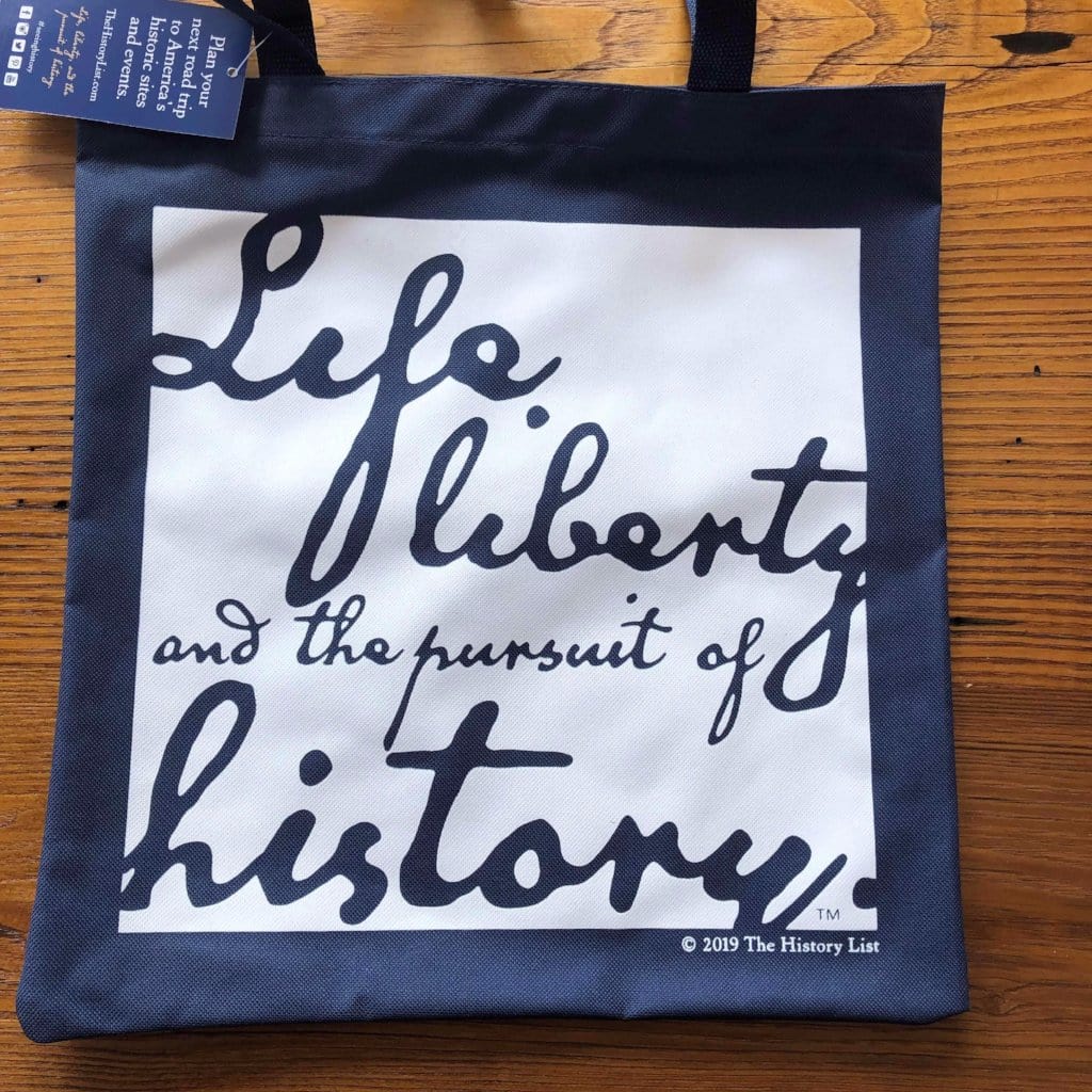 Navy Blue "Life, liberty, and the pursuit of history" Tote bag - in 15 colors from The History List Store