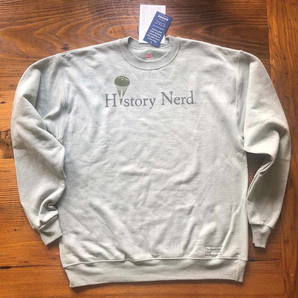 "History Nerd" crewneck sweatshirt with WWII Paratrooper - 75th Anniversary of D-Day from The History List Store