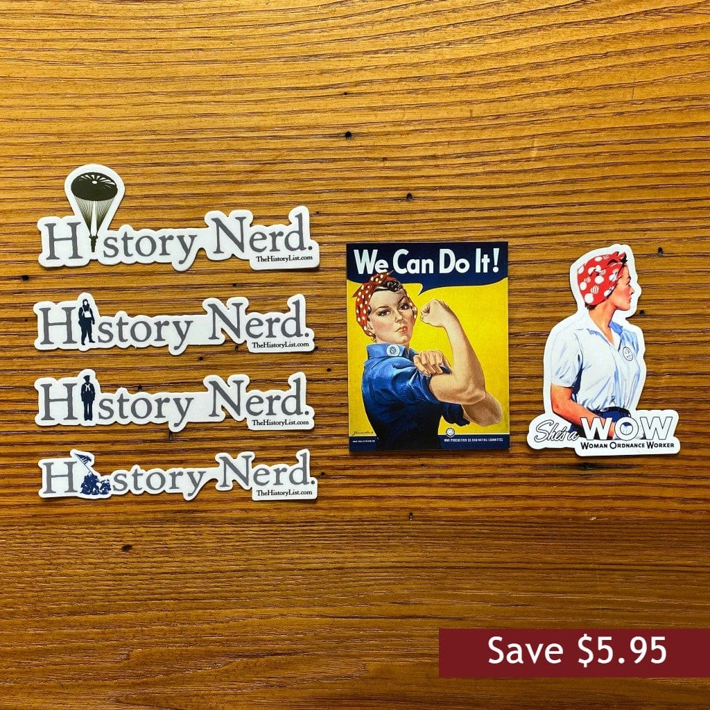 World War II sticker and magnet pack from the History List Store